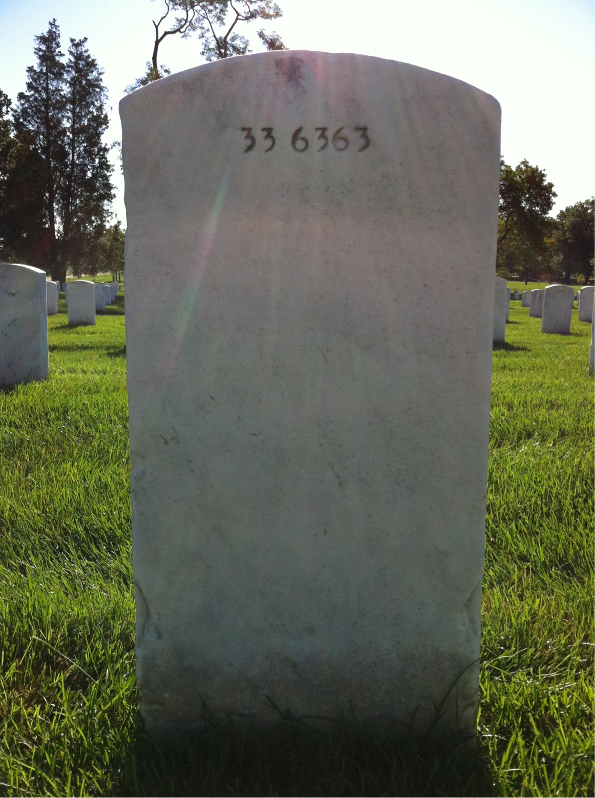 Back of headstone — William R Butler