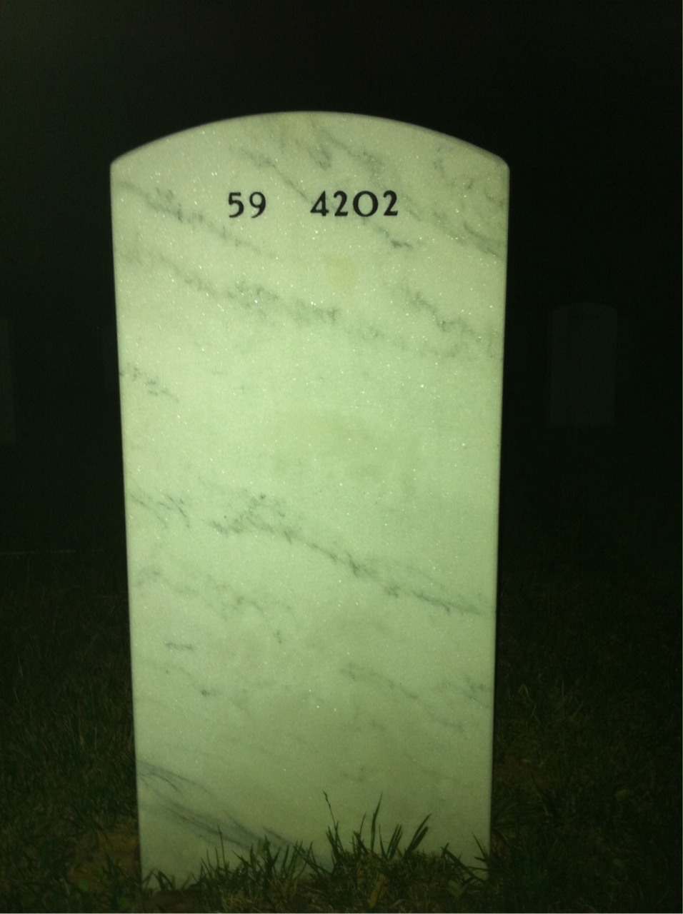 Back of headstone — Thomas Baker