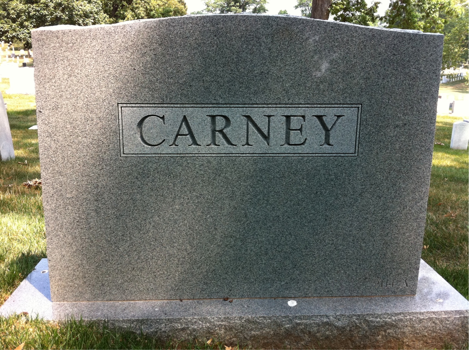 Back of headstone — William Carney