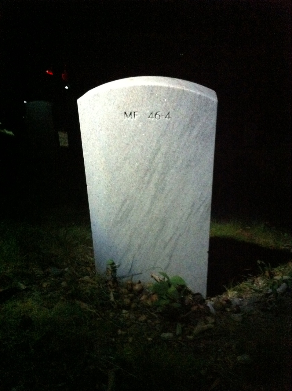 Back of headstone — Robert Mckenna