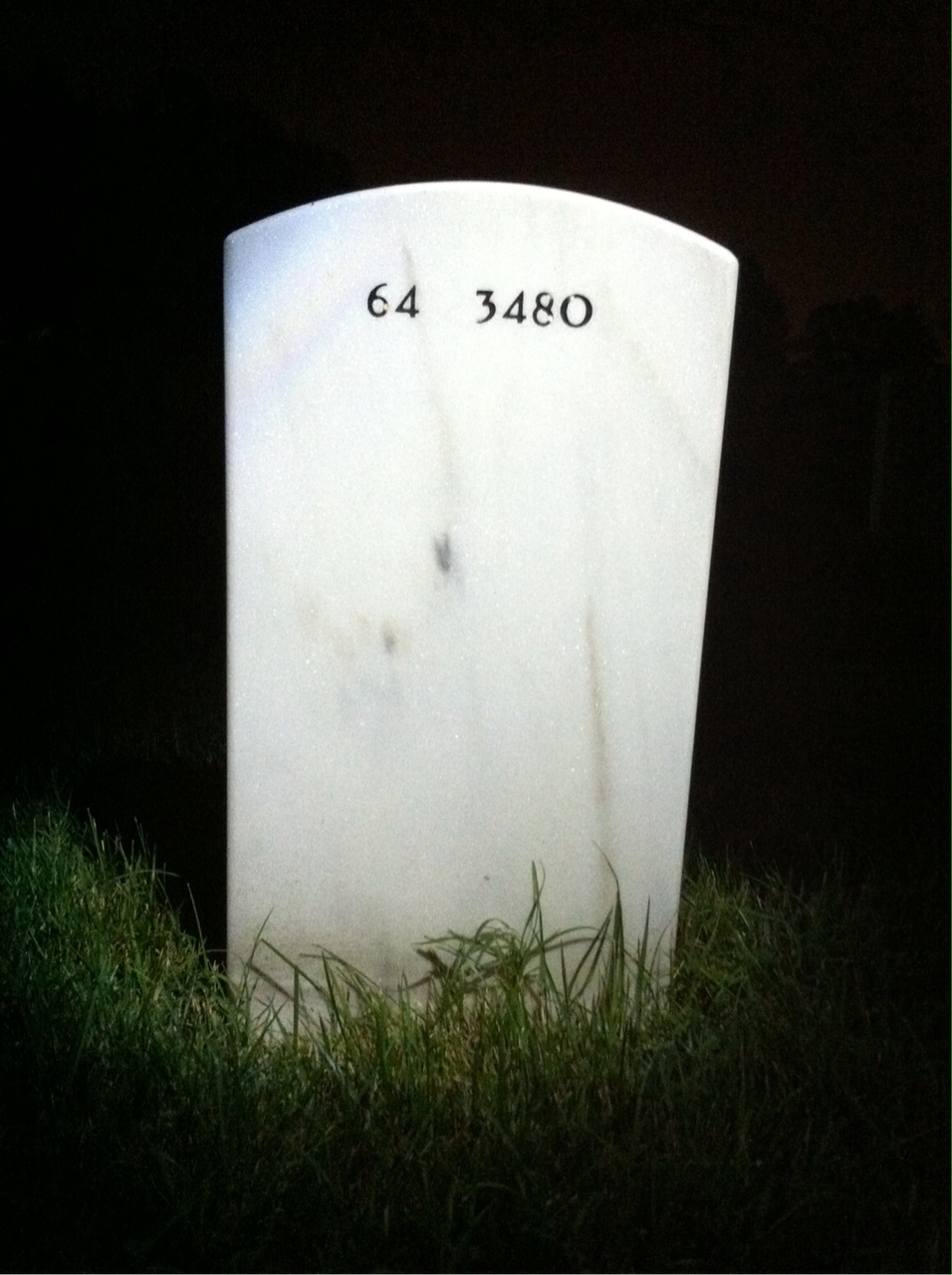 Back of headstone — Hugh Orr