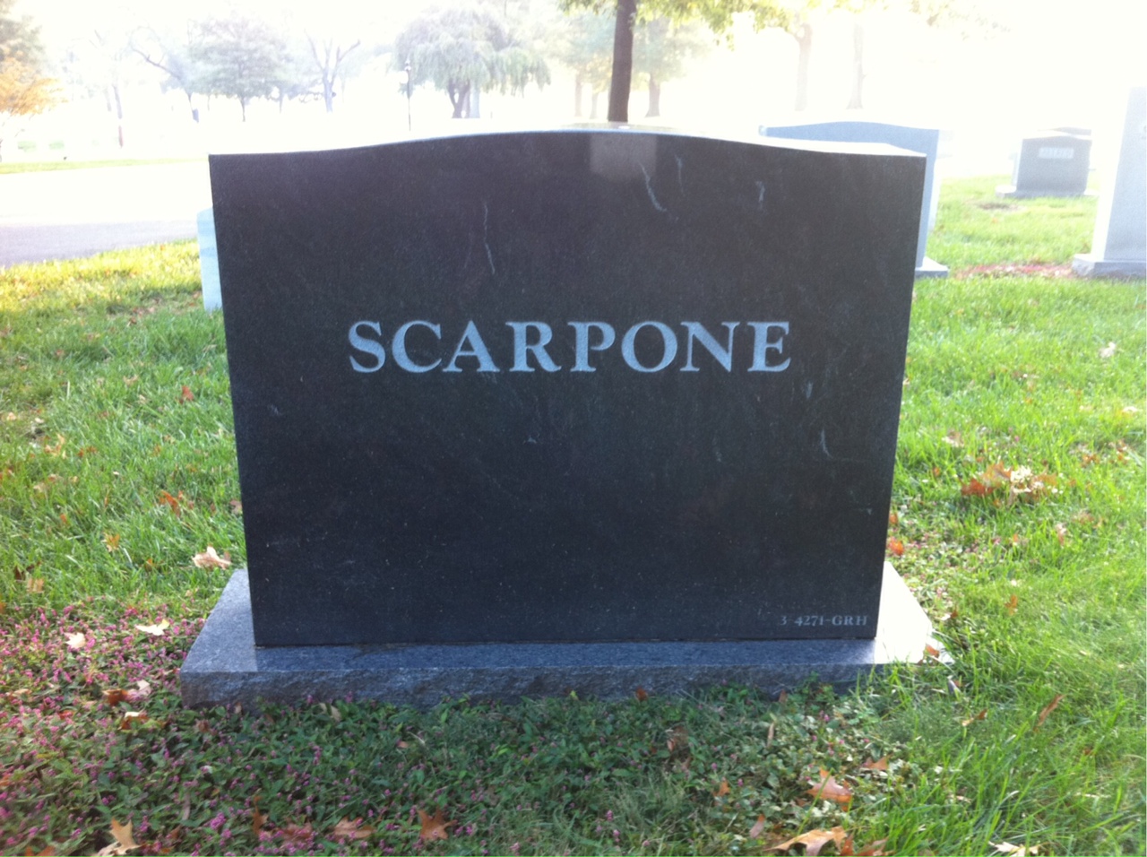 Back of headstone — Pasquale Scarpone