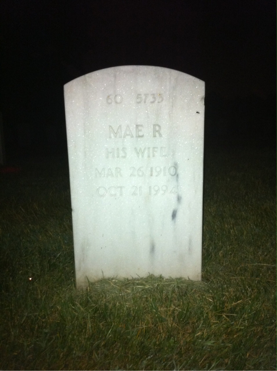 Back of headstone — Harry Adams