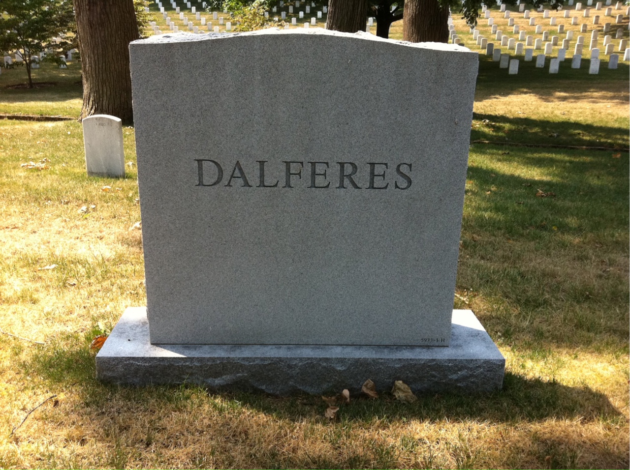 Back of headstone — George Dalferes