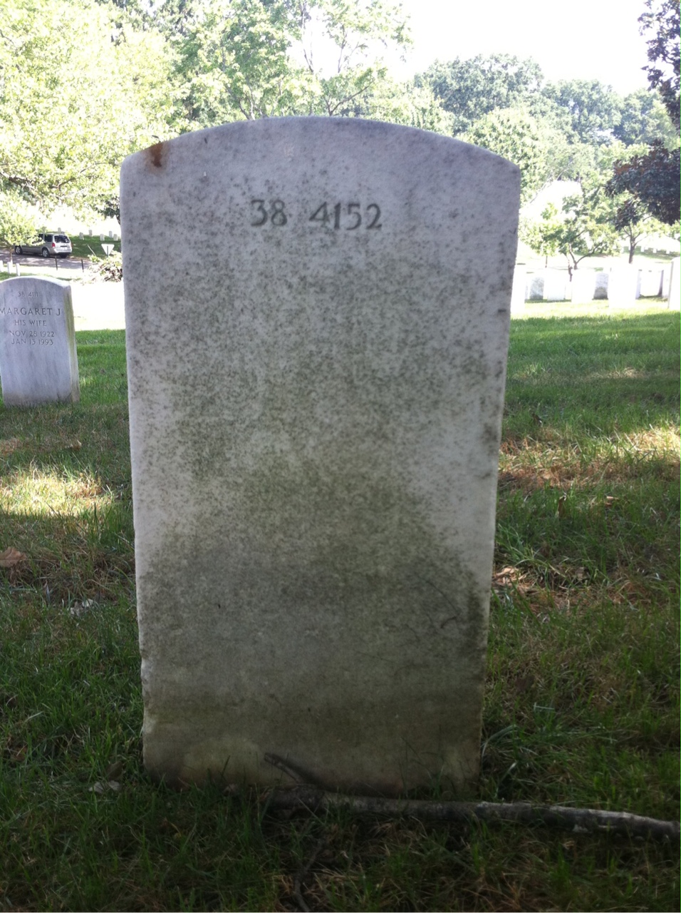 Back of headstone — Phillip A Johnson