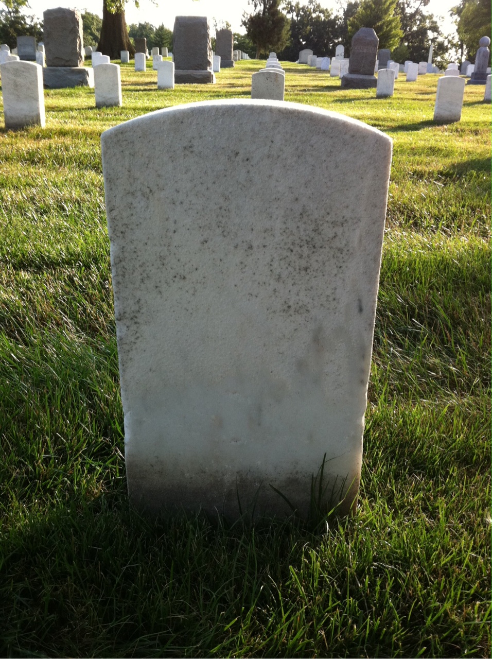 Back of headstone — John Morris