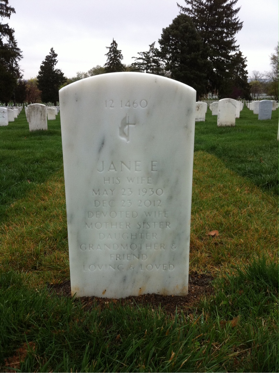 Back of headstone — Sandy Zevin