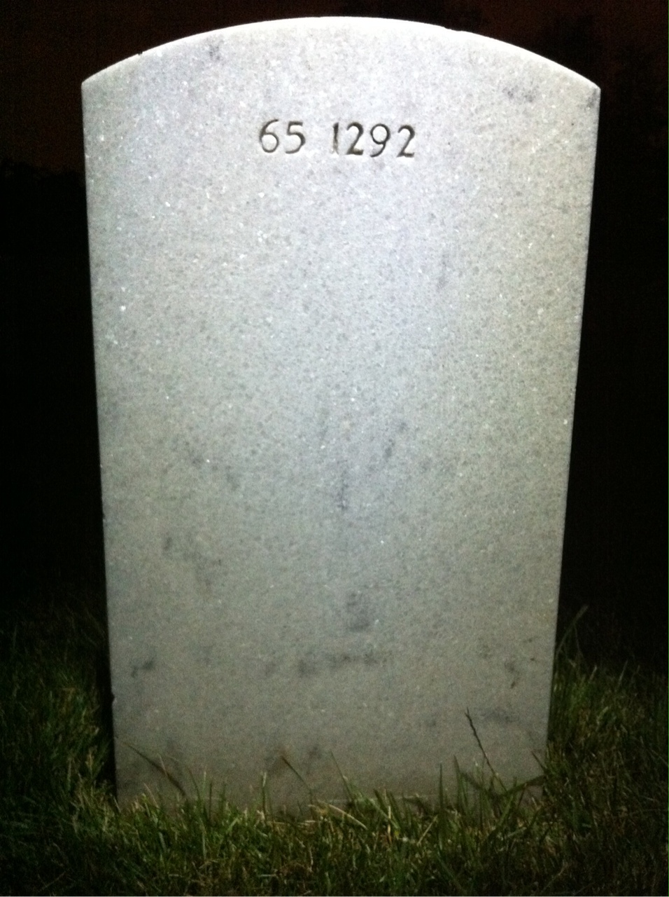 Back of headstone — William Tatus Bradley