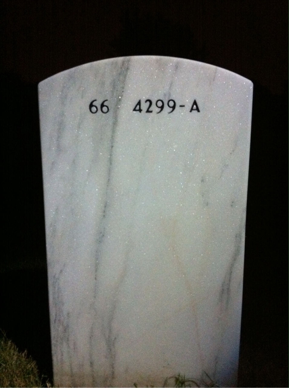 Back of headstone — Walter Reynolds