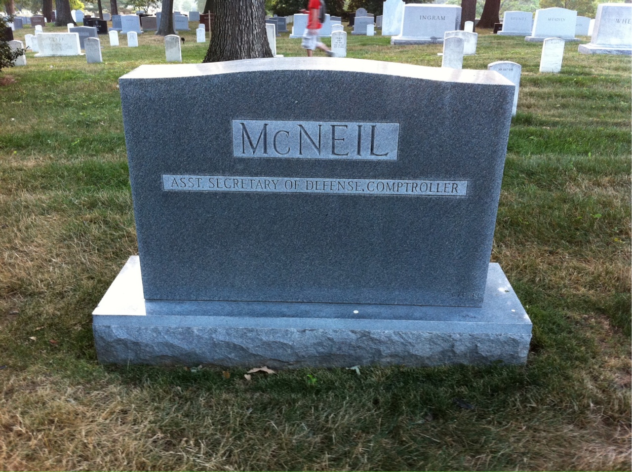 Back of headstone — Edwin Mcneil