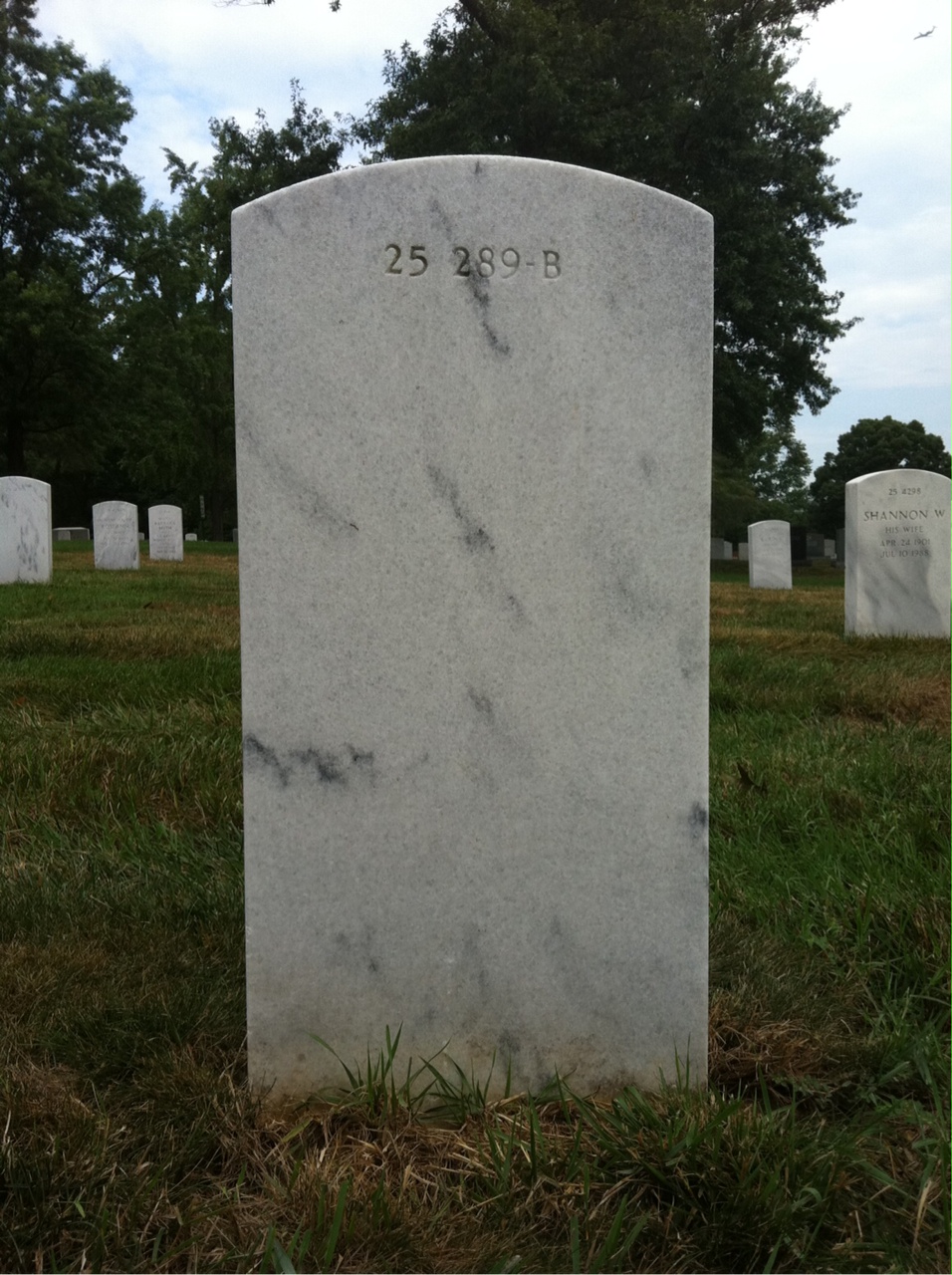 Back of headstone — James Minish