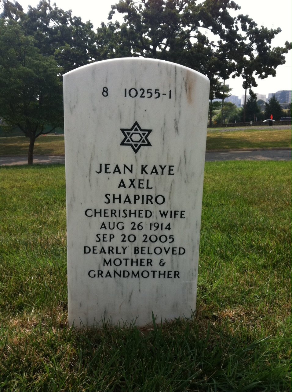 Back of headstone — Marvin Shapiro