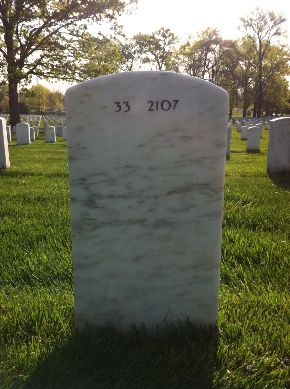 Back of headstone — Richard Griffin
