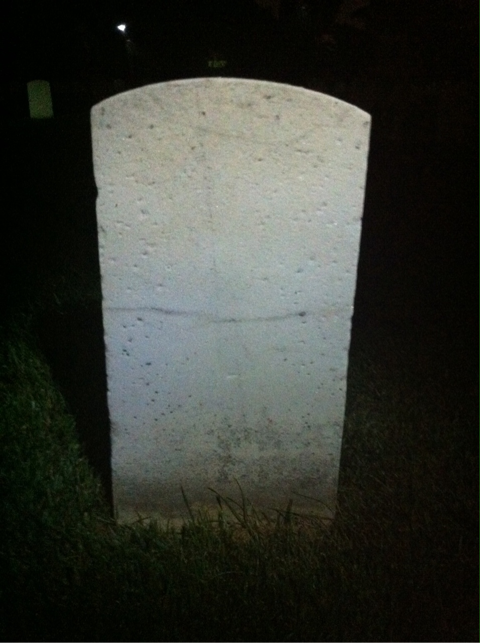Back of headstone — Samuel Bracker