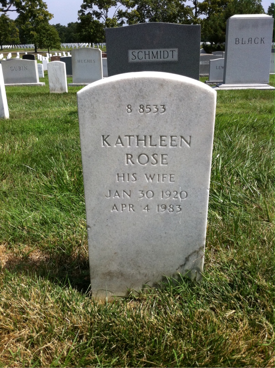 Back of headstone — John Bohlken