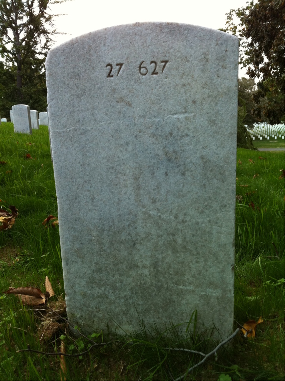 Back of headstone — M Baumgardner