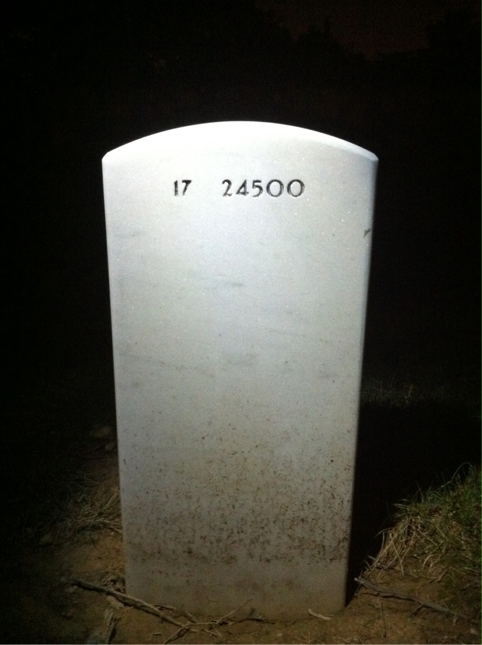 Back of headstone — William Parker