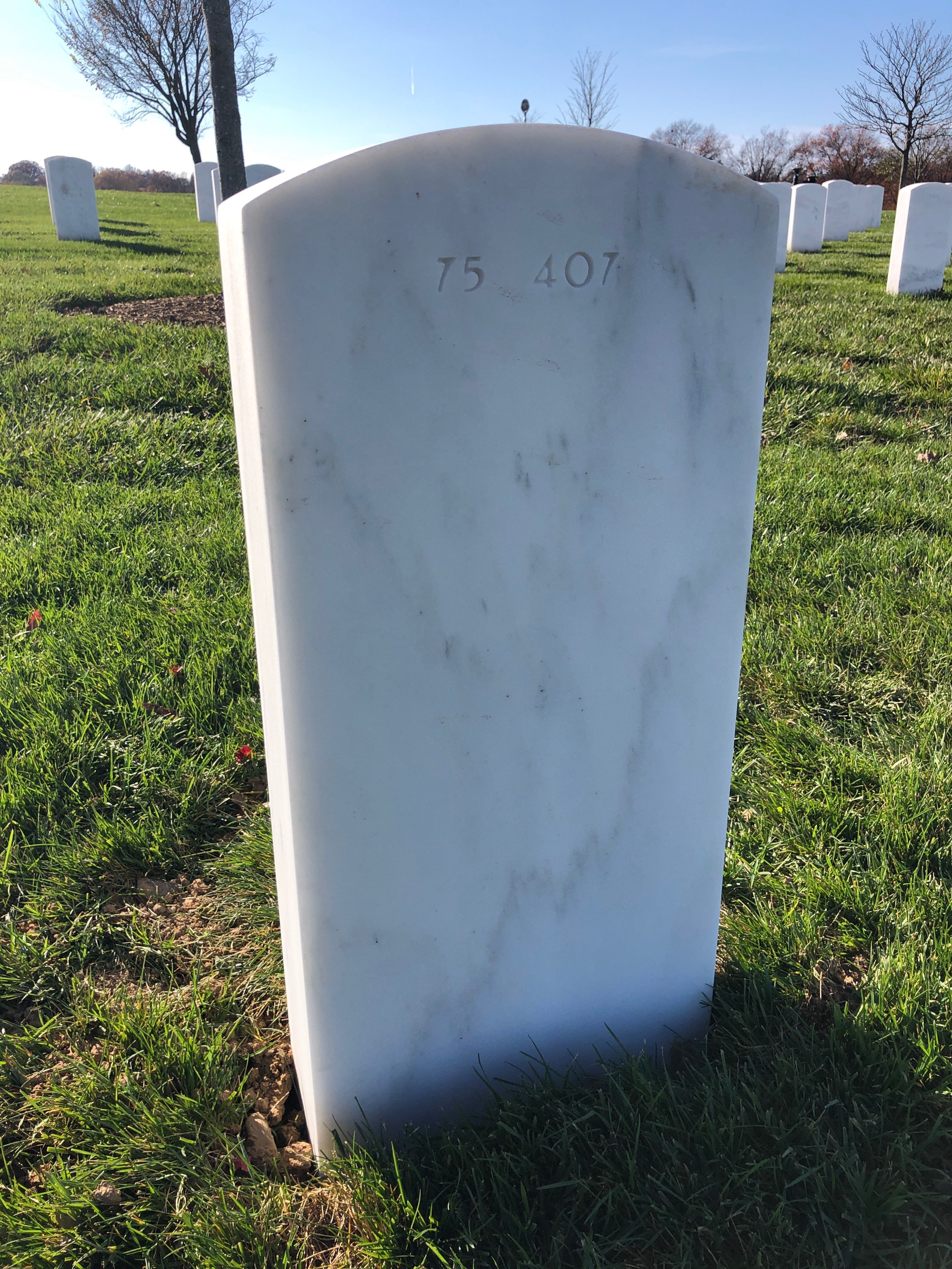 Back of headstone — Arnold Stackhouse