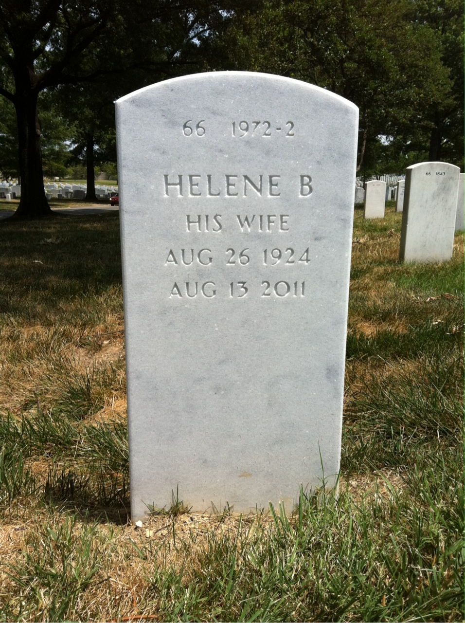 Back of headstone — Herbert Gall
