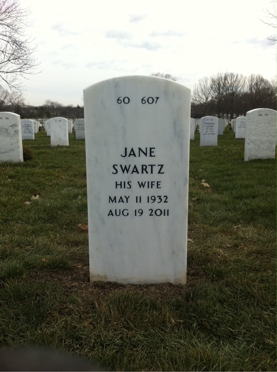 Back of headstone — Leonard Lee