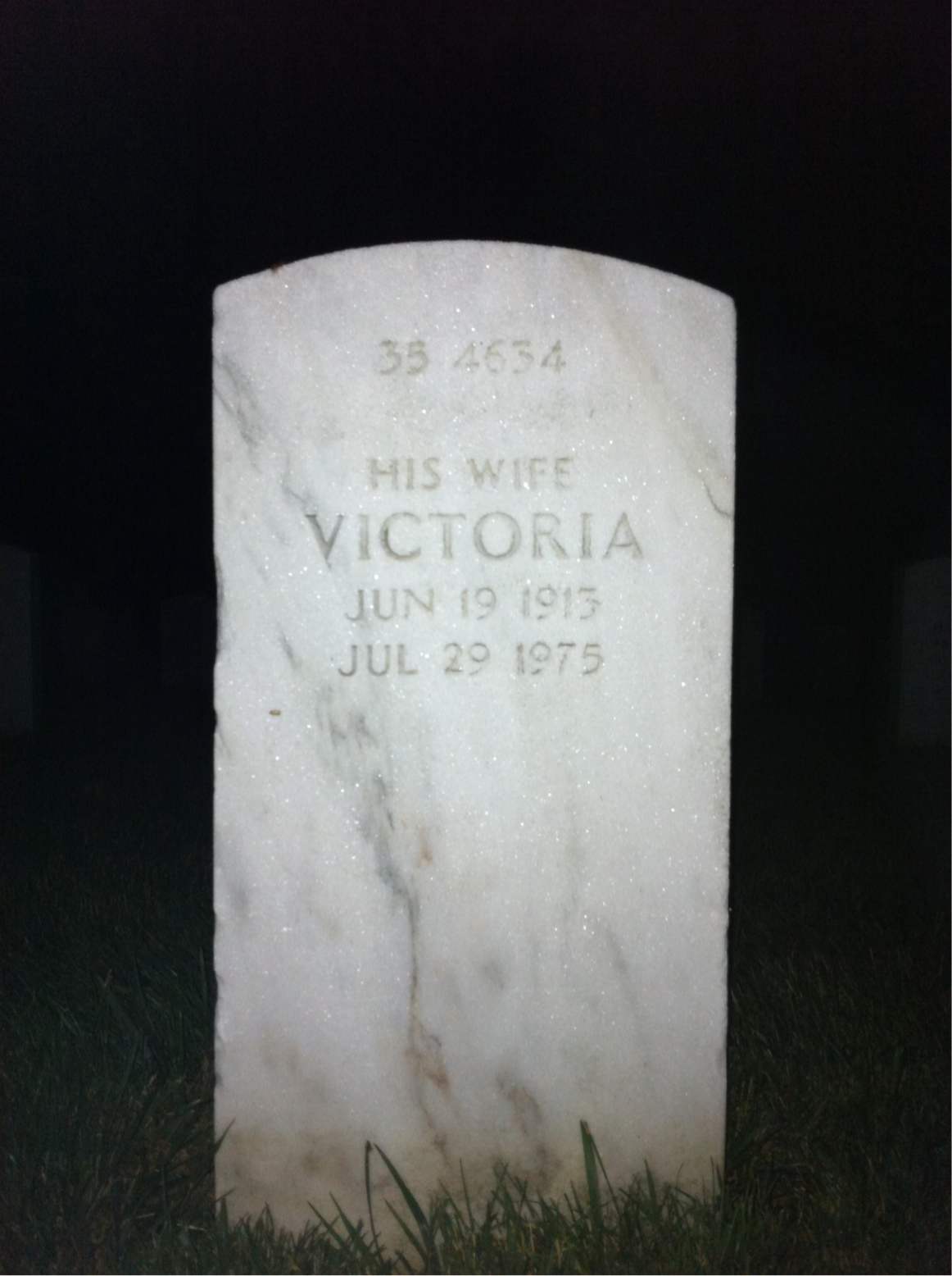 Back of headstone — Leon Augustine