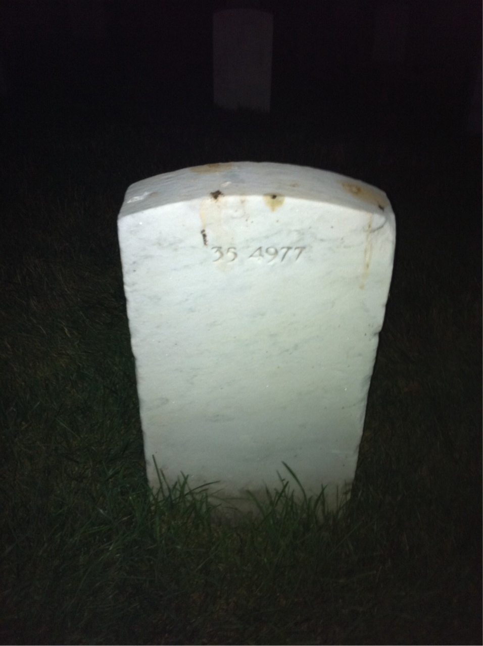 Back of headstone — George Anderson