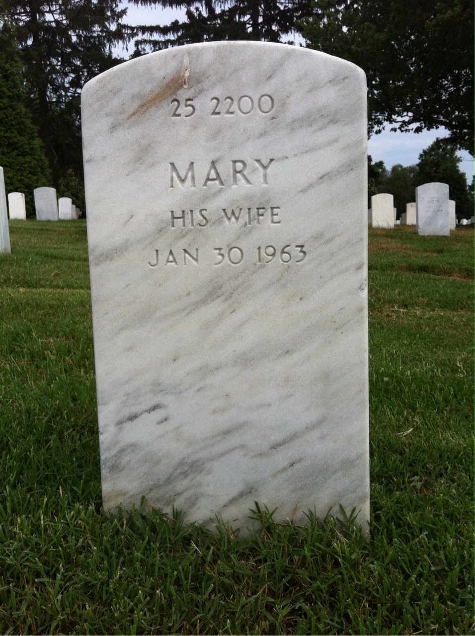 Back of headstone — William Atkinson