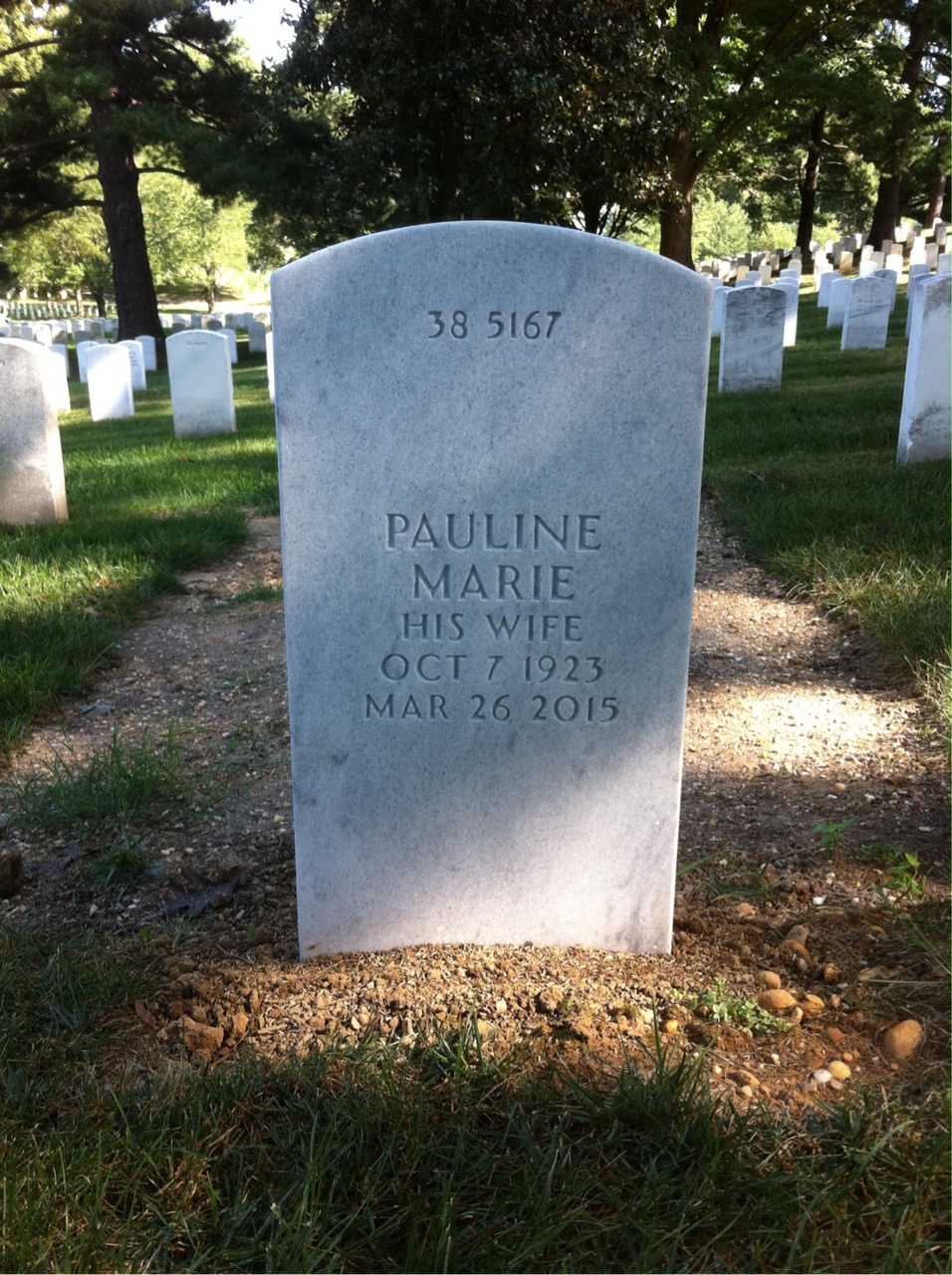 Back of headstone — John Cedar