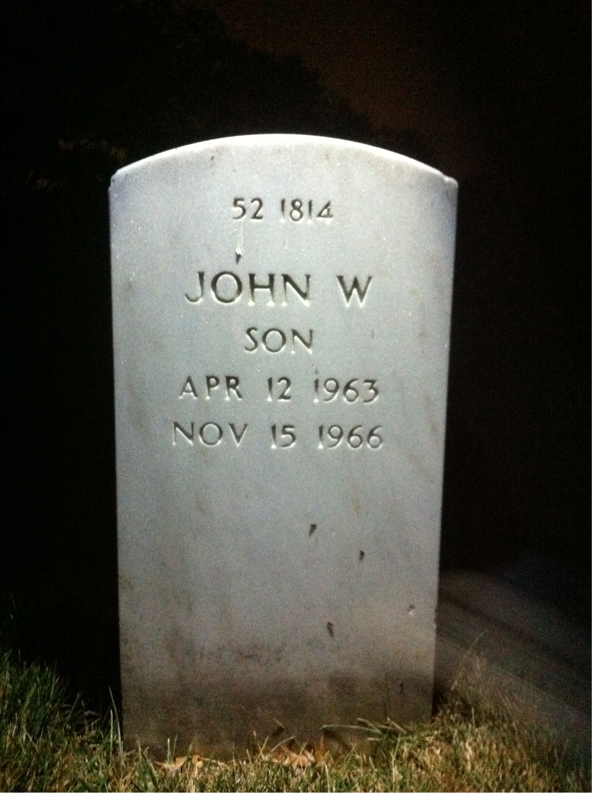 Back of headstone — John Asbury