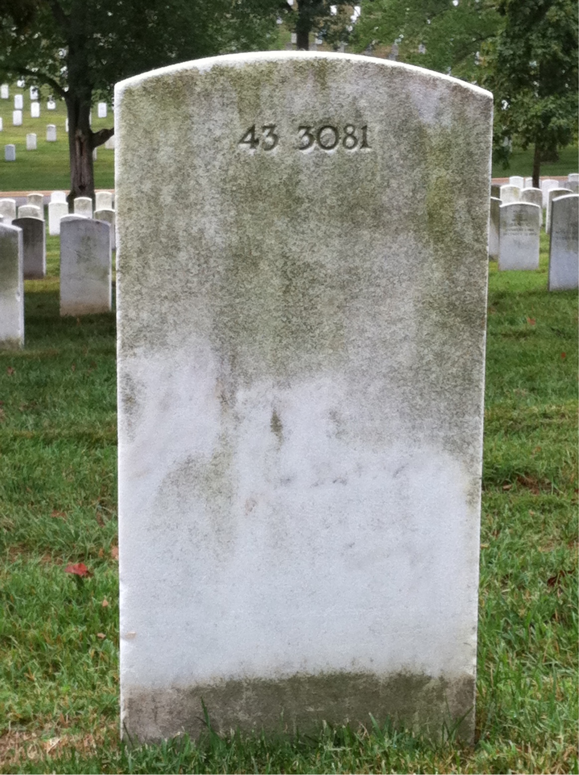 Back of headstone — John Moore