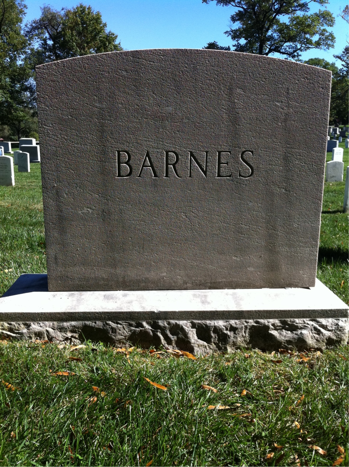 Headstone shared by 2 interments, including Will C. Barnes