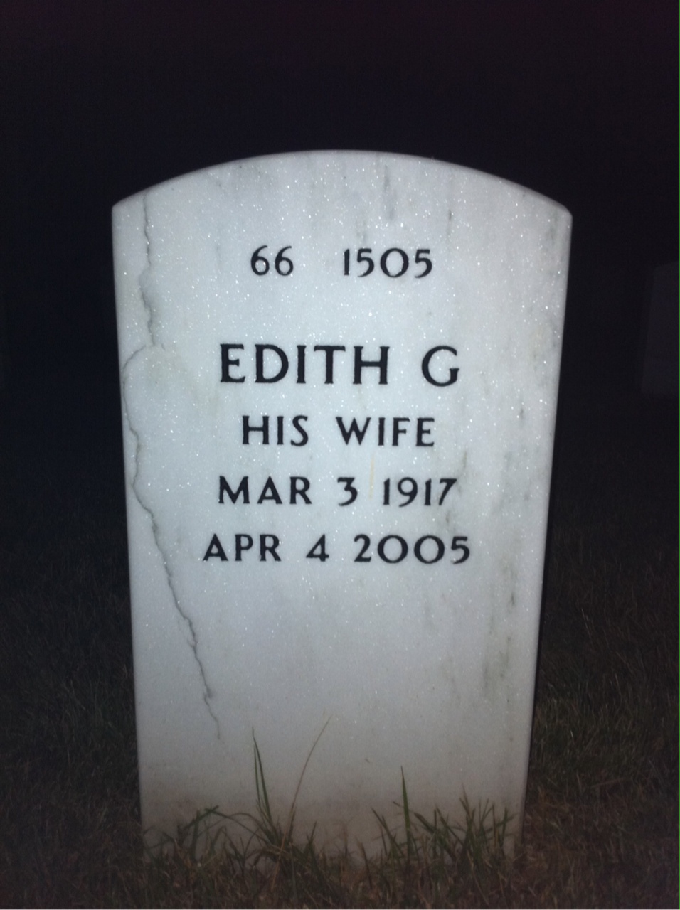 Back of headstone — Harrison Hill