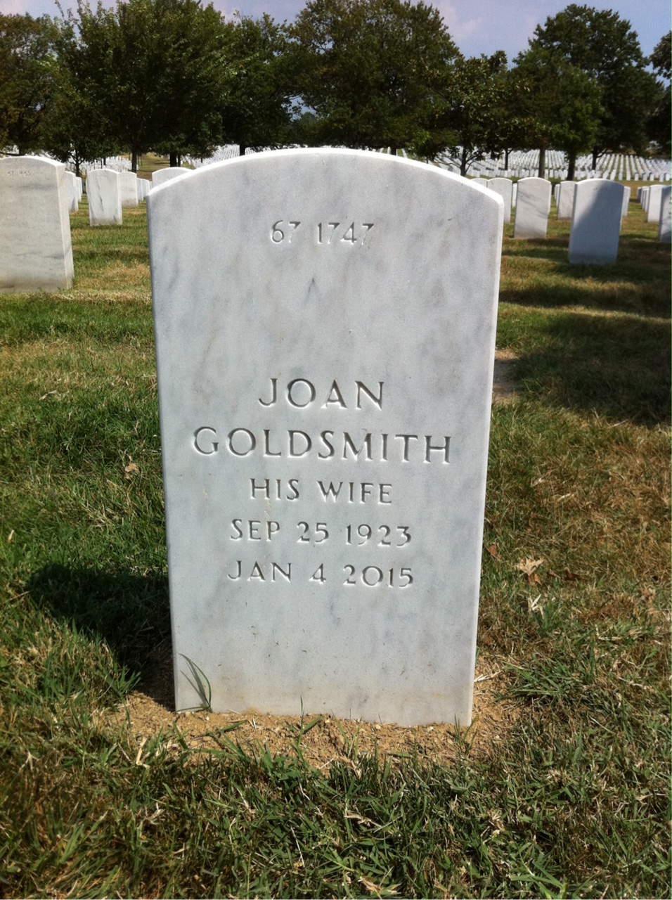 Back of headstone — George Mohr