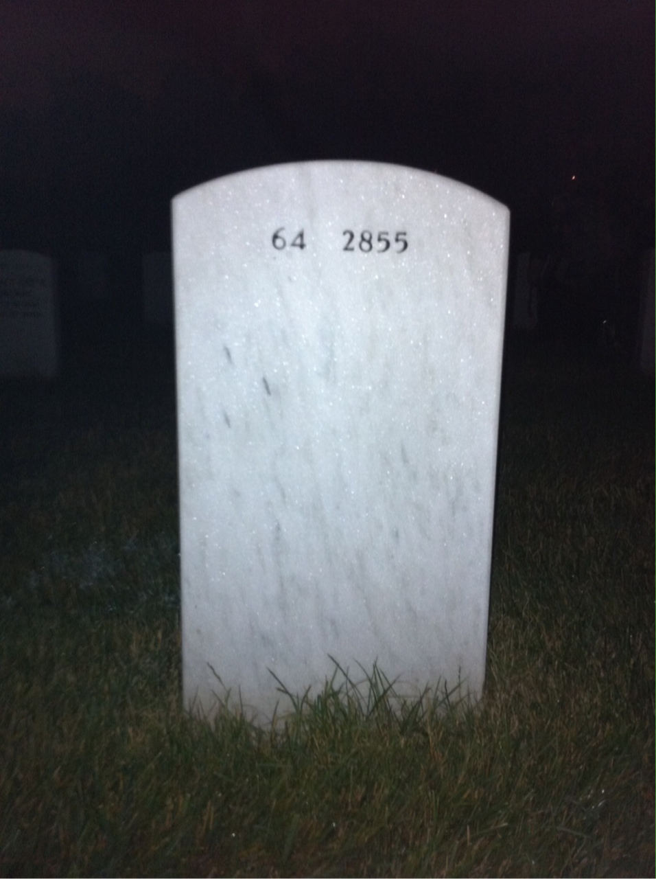 Back of headstone — William Collins