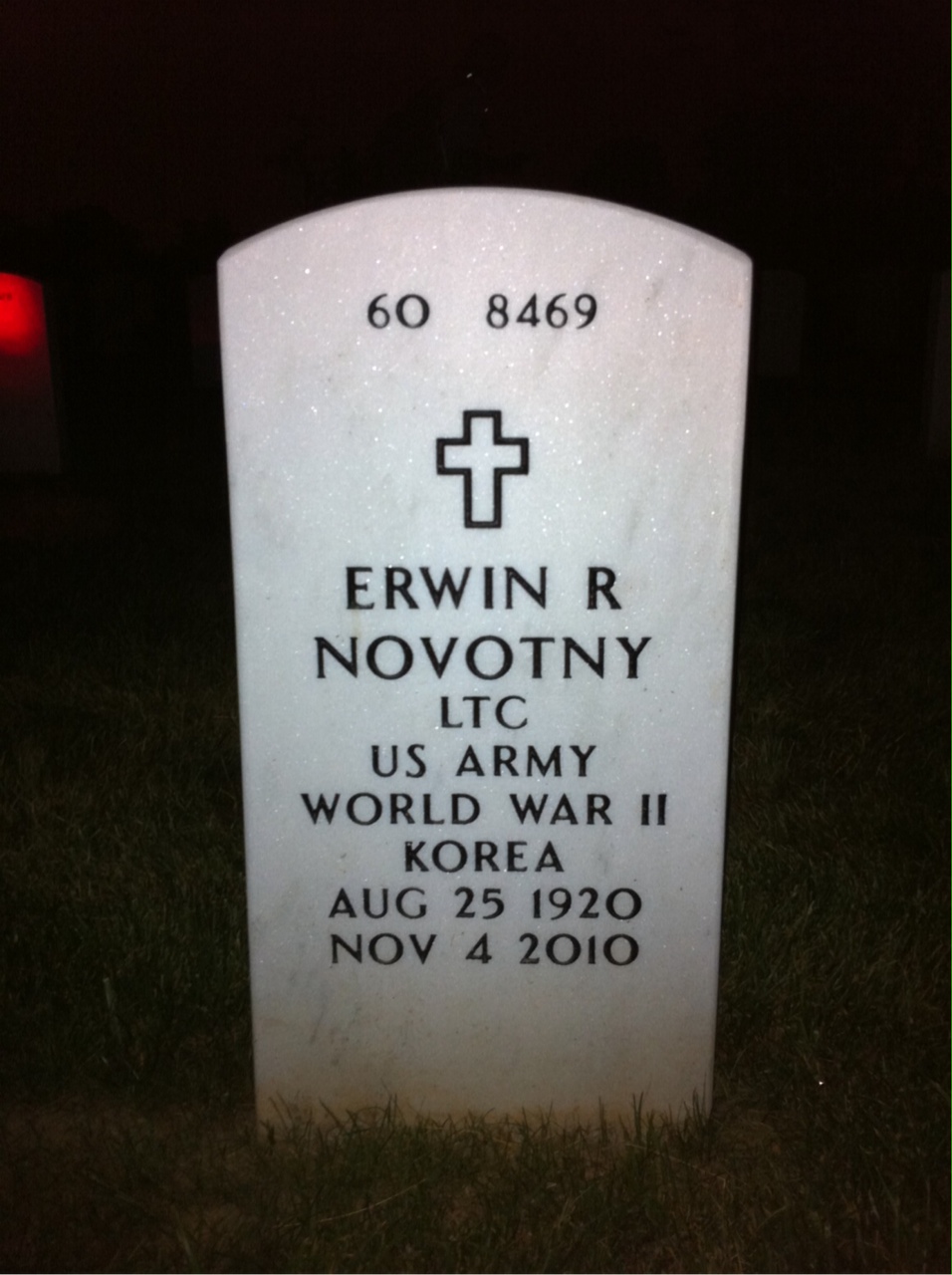 Back of headstone — Eleanor Novotny