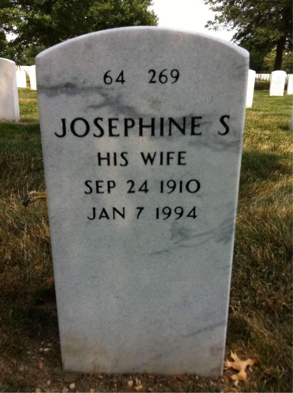 Back of headstone — Denzel Smith