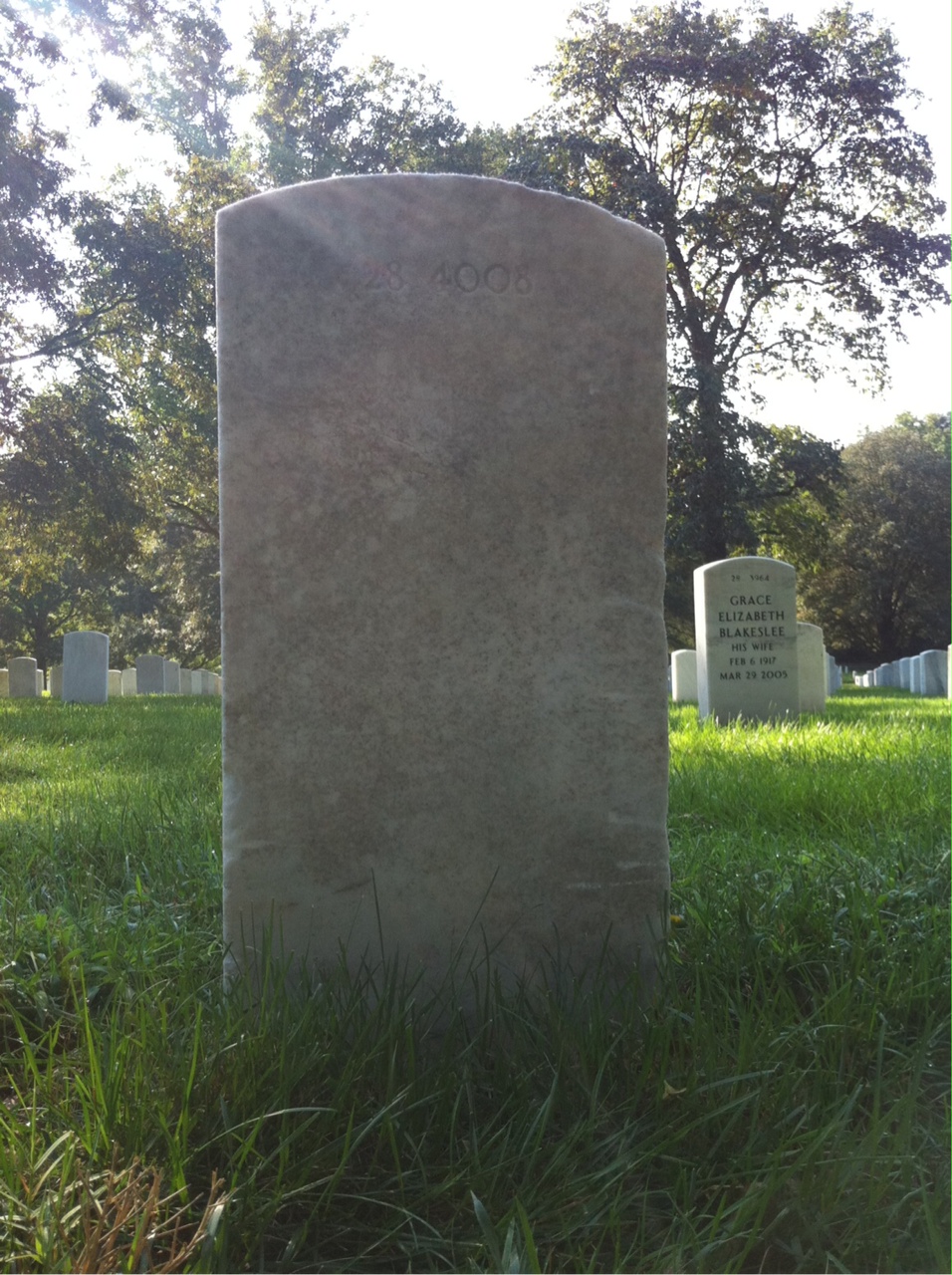 Back of headstone — Marshall Alabaugh