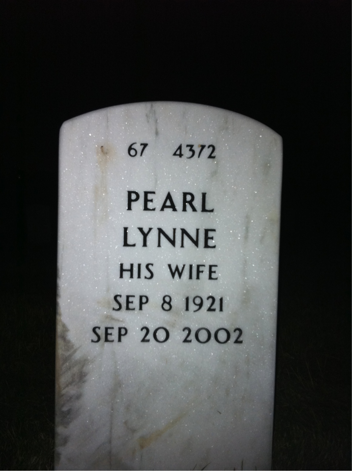 Back of headstone — Barney Versel