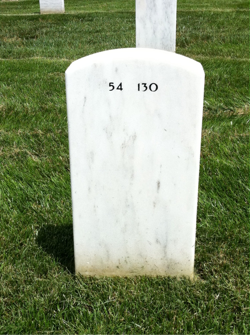 Back of headstone — Julius Waters