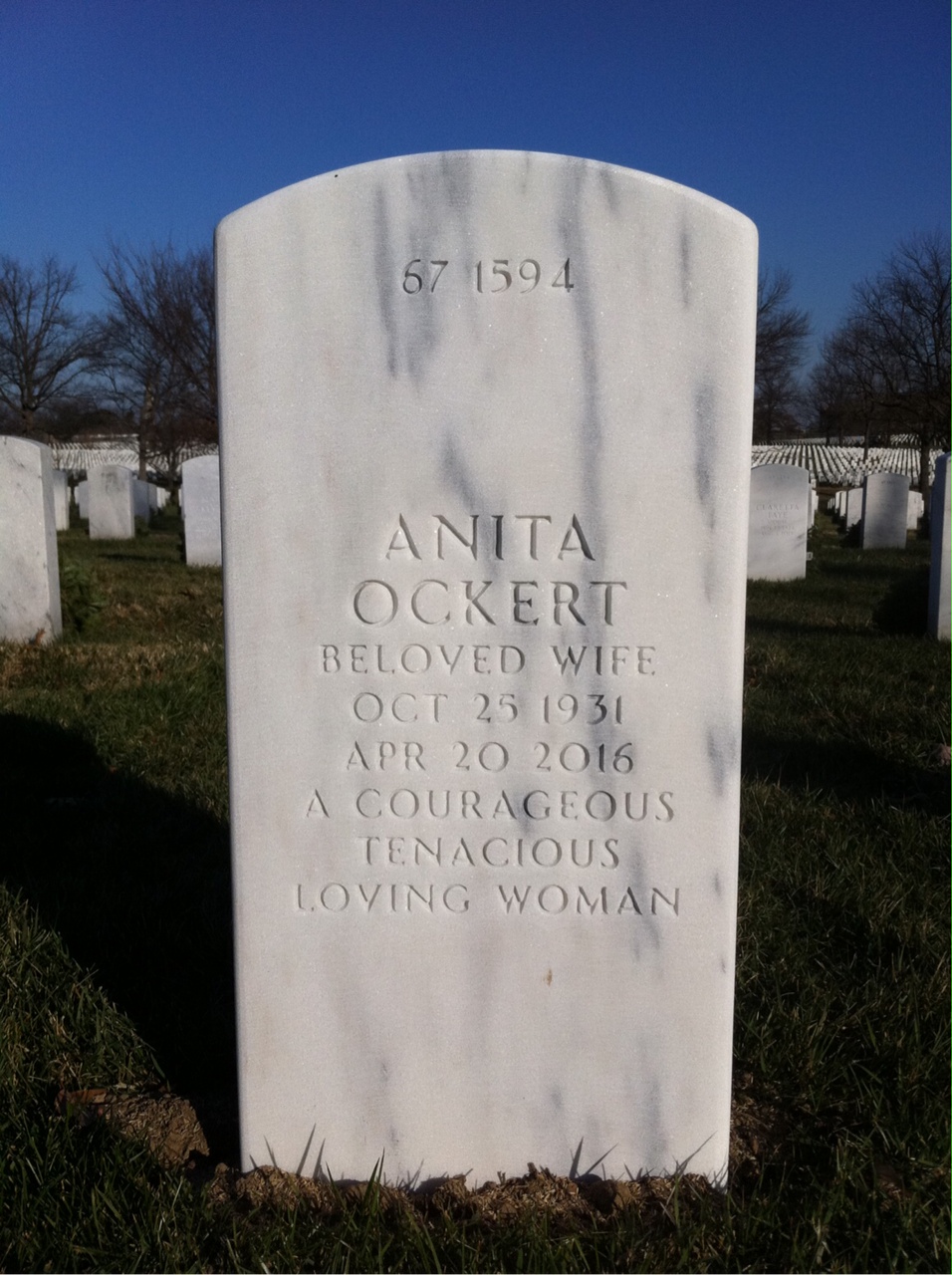 Back of headstone — Wallace Ashley