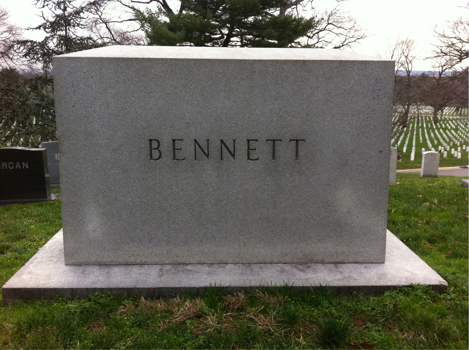 Back of headstone — Ora Bennett