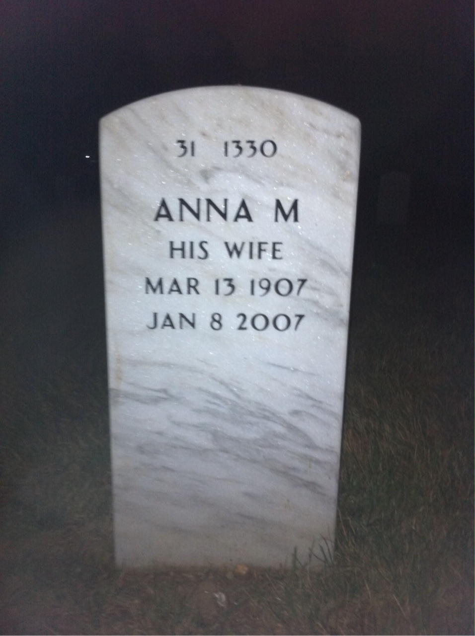 Back of headstone — William Nichols
