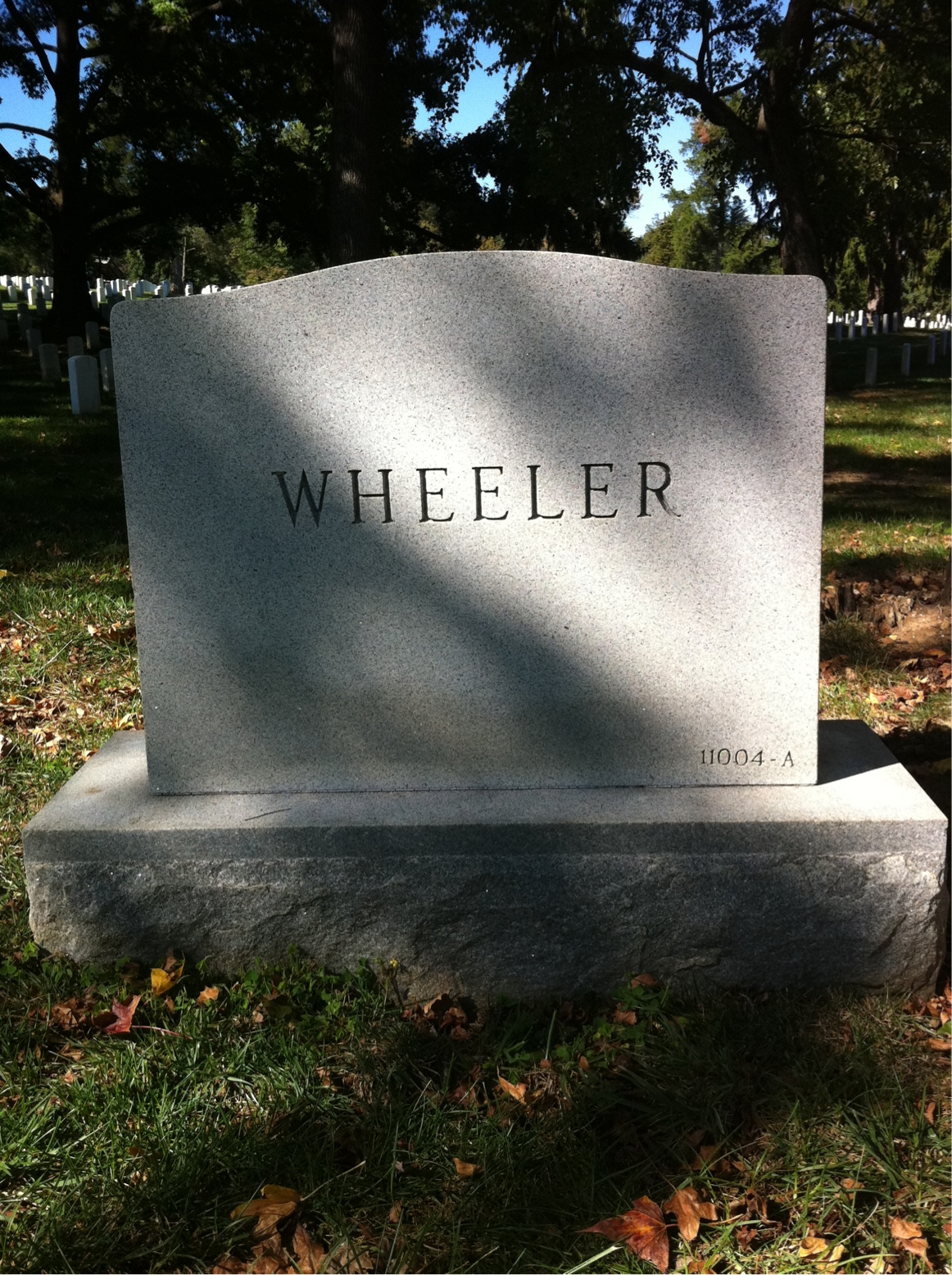 Back of headstone — Ernest Stephen Wheeler