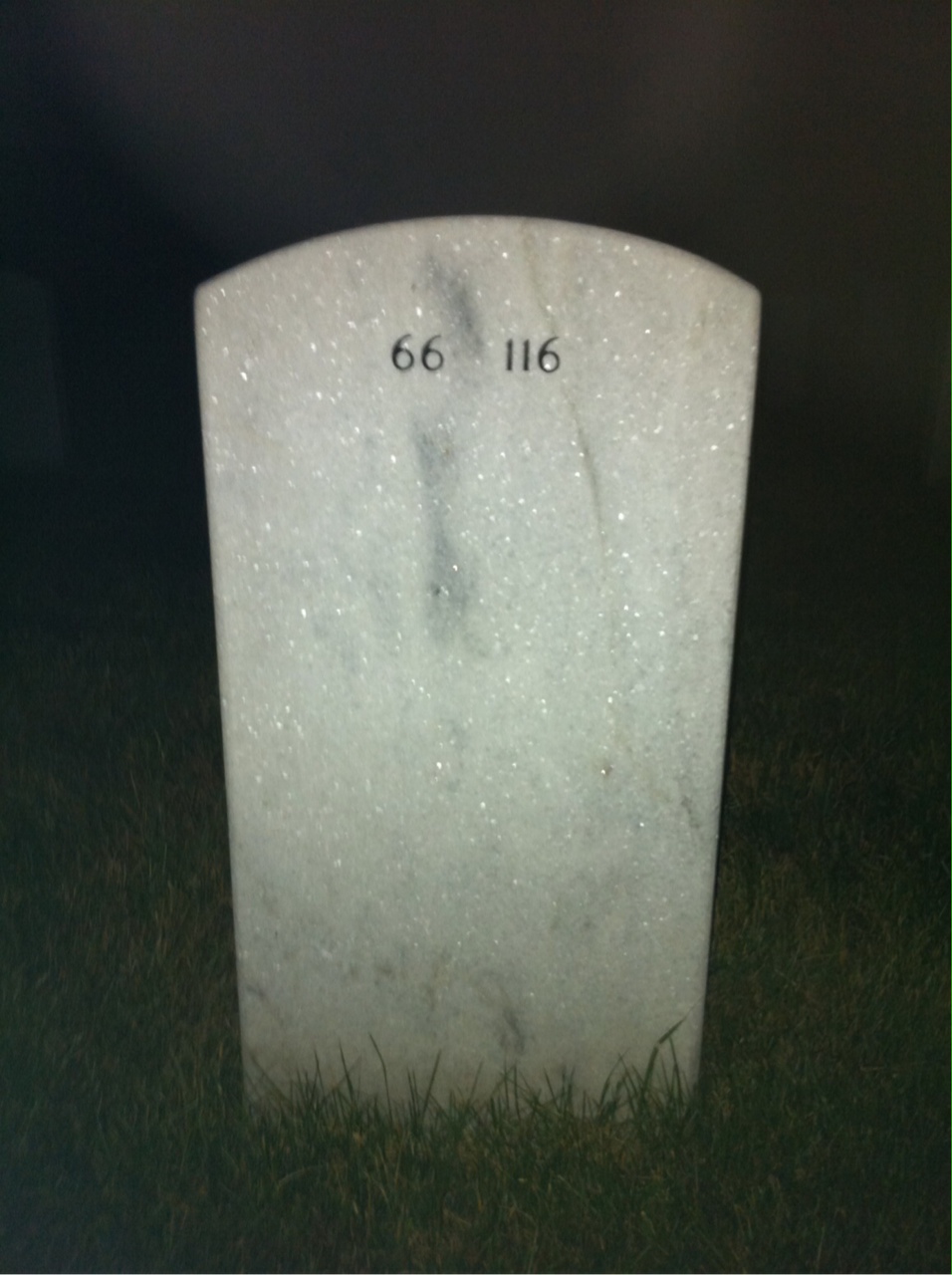 Back of headstone — James Baratta