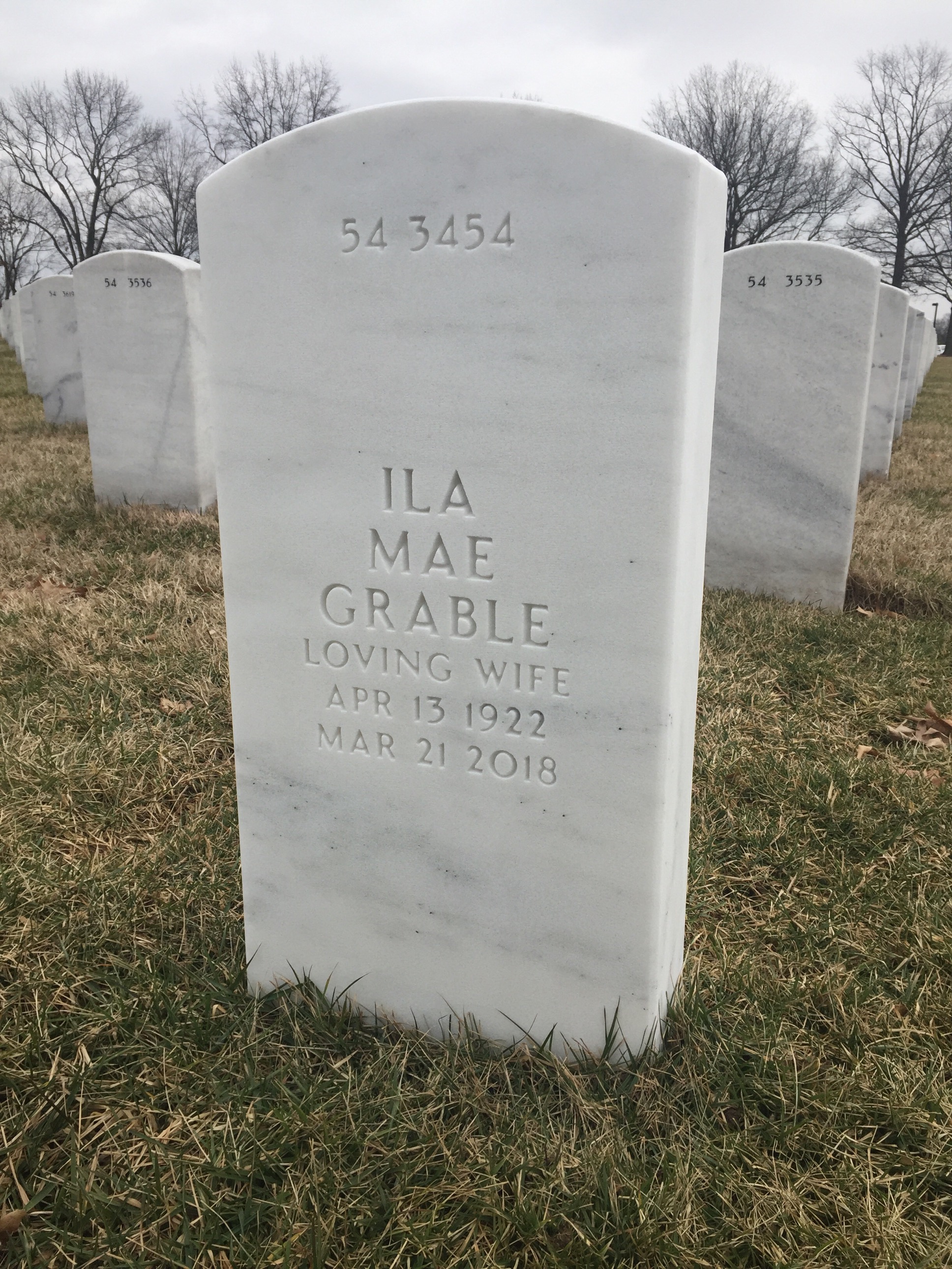 Back of headstone — Rex Grable