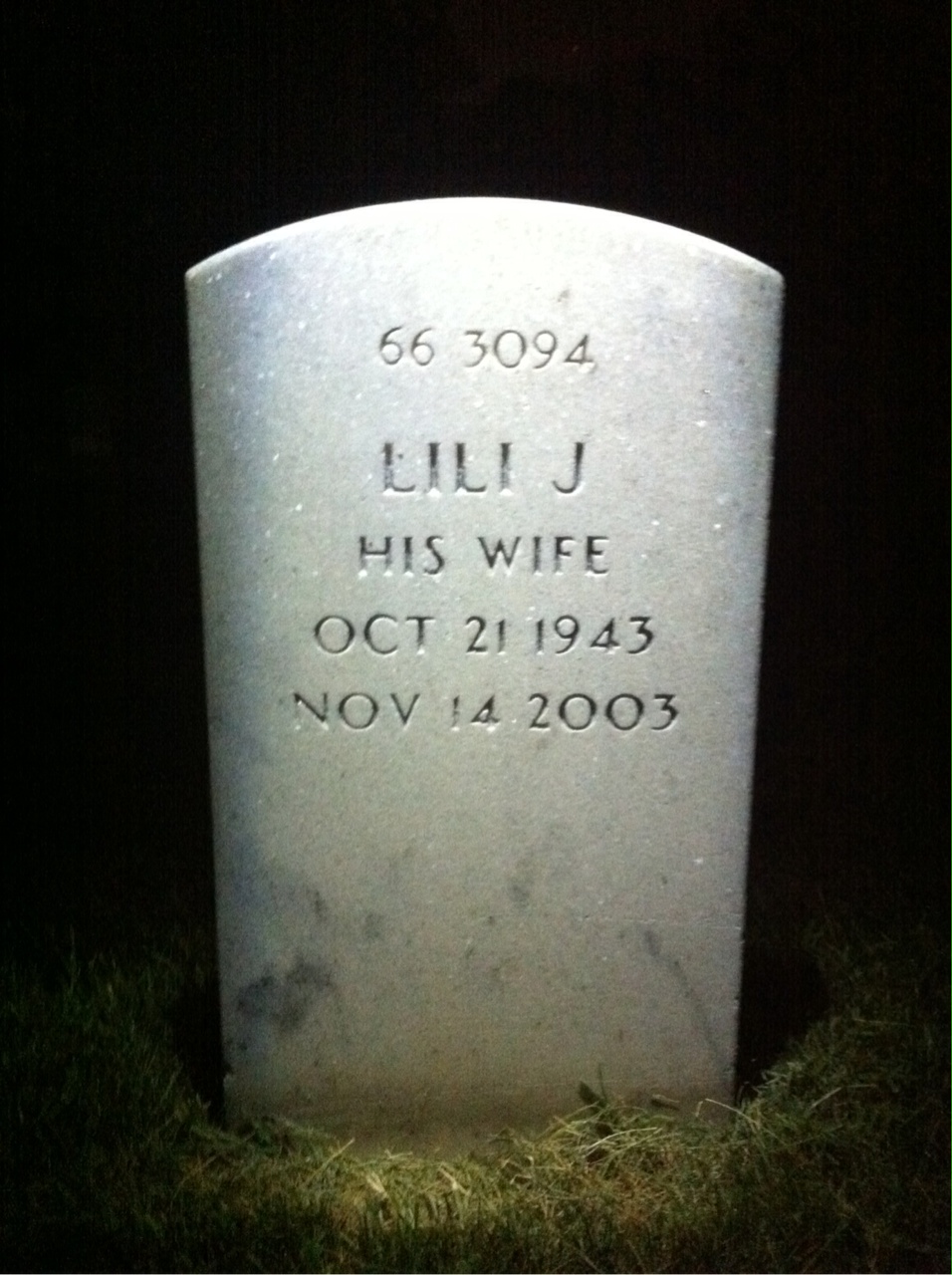 Back of headstone — James Fackrell