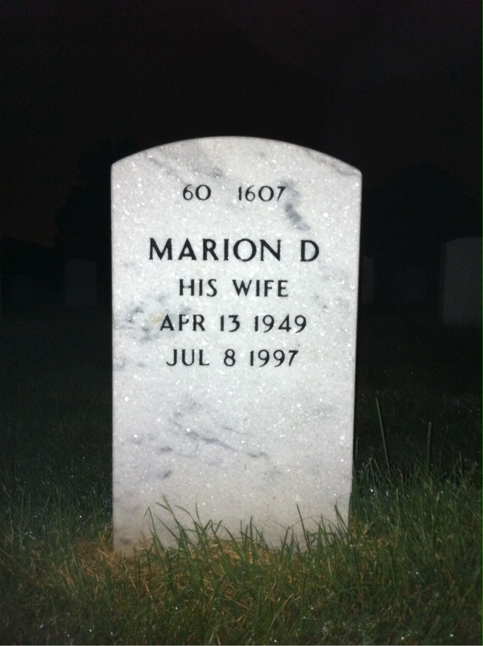 Back of headstone — James Woods