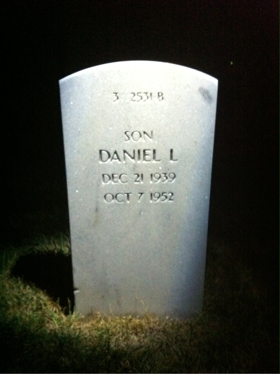 Back of headstone — Frank Laessle