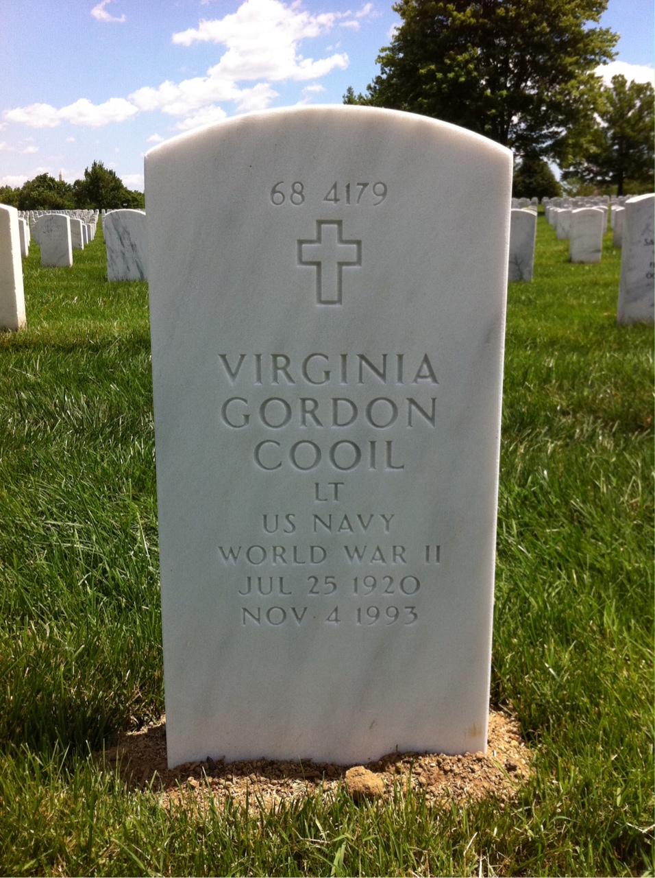 Back of headstone — Robert Cooil