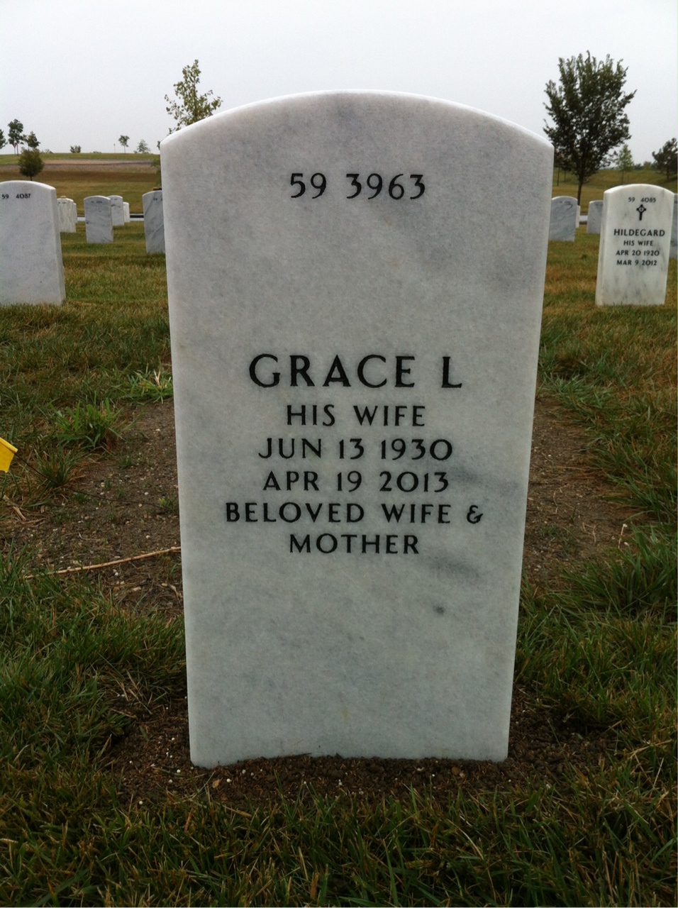 Back of headstone — Walter Thomas